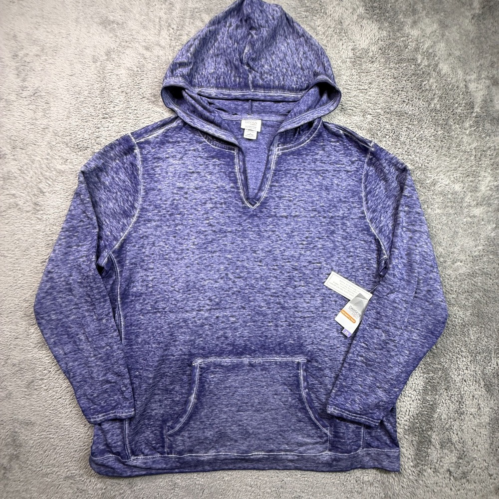 Danskin Now NWT Womens Hoodie Plus Size Relaxed Fit Pullover XXL Purple Fleece